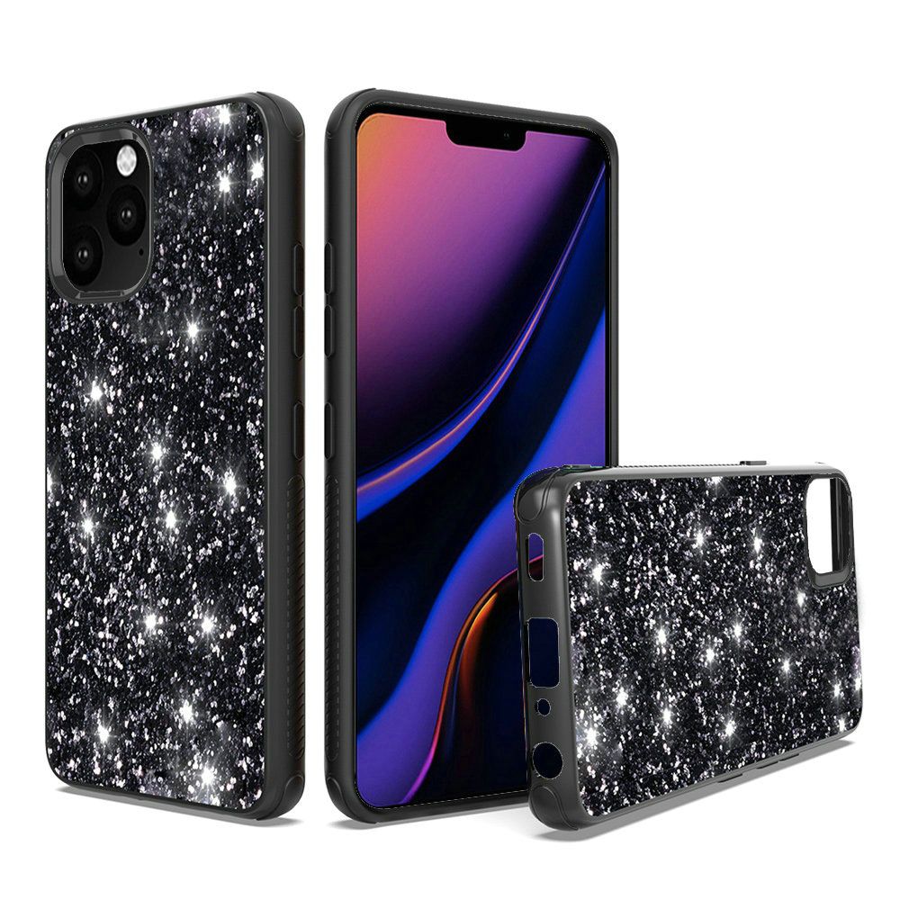 Black iPhone 11 PRO Sparkle Glitter Bling Fused Hybrid