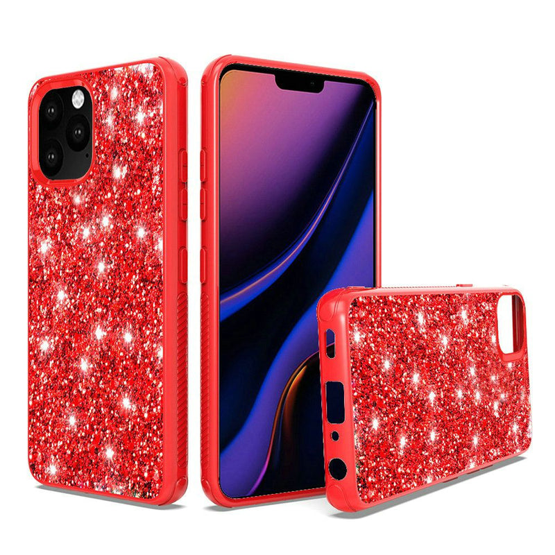 Red iPhone 11 PRO Sparkle Glitter Bling Fused Hybrid