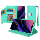 Teal iPhone 11 PRO Wristlet Magnetic Metal Snap Wallet with Two Row Credit Card Holder