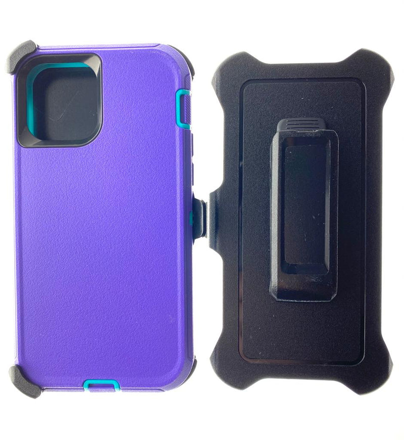 iPhone 12 5.4 Heavy Duty Case Teal Purple