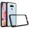 LG Aristo 5 tune 3 Tribute Monarch Bumper Clear Transparent Case Cover - Clear PC + Black TPU
