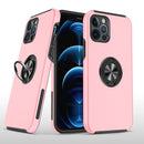 For iPhone 13 Pro CHIEF Oil Painted Magnetic Ring Stand Hybrid Case Cover - Pink
