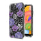 Samsung A01 Floral Glitter Design Case Cover - Purple Flowers