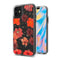 iPhone 12 Mini 5.4 Floral Glitter Design Case Cover - Red Flowers