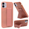 For iPhone 14 6.1 / 13 6.1 Foldable Magnetic Kickstand Vegan Case Cover - Light Pink