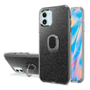 iPhone 12 Mini 5.4 Shimmering Glitter Ring Stand Case Cover - Black