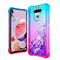 LG Aristo 5  tune 3  Tribute Monarch Two-Tone Quicksand Glitter Cover Case - Blue+Hot Pink