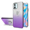 iPhone 12 Mini 5.4 Gradient Shimmering Glitter RingStand Case Cover - Silver/Purple