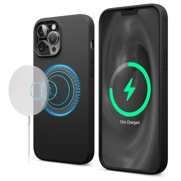 Black iPhone 13 Pro Soft Silicone Magnetic Case