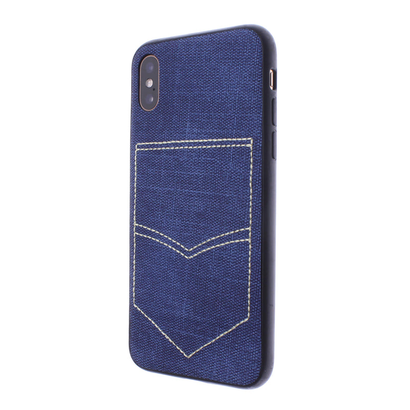 Blue iPhone X/XS Jeans Case With Pocket
