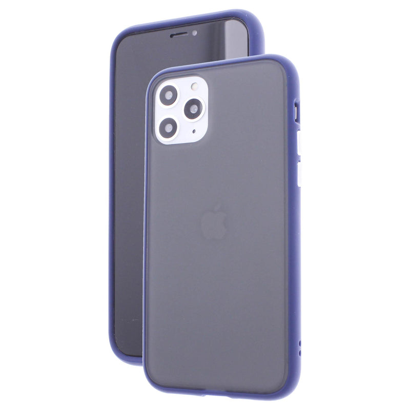 Blue TPU Frame White Button Soft Texture iPhone 11 Pro
