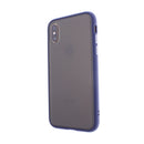 Blue TPU Frame White Button Soft Texture iPhone X/XS