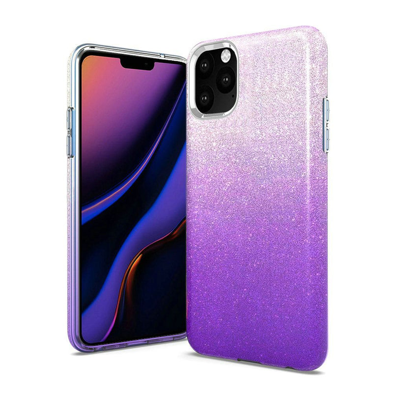 Dark Purple iPhone 11 PRO Two Tone Glitter Hybrid