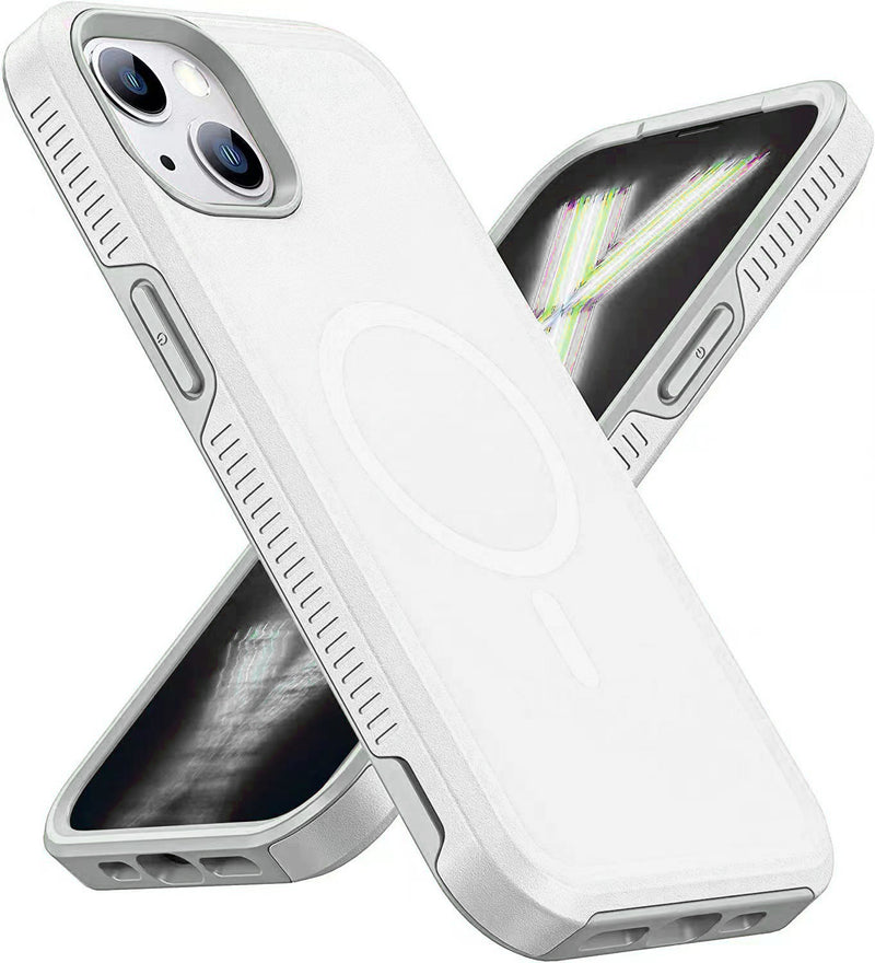 Frosted Heavy Duty Case with Magnetic Compatibility for iPhone 15 Plus 6.7 / 14 Plus 6.7