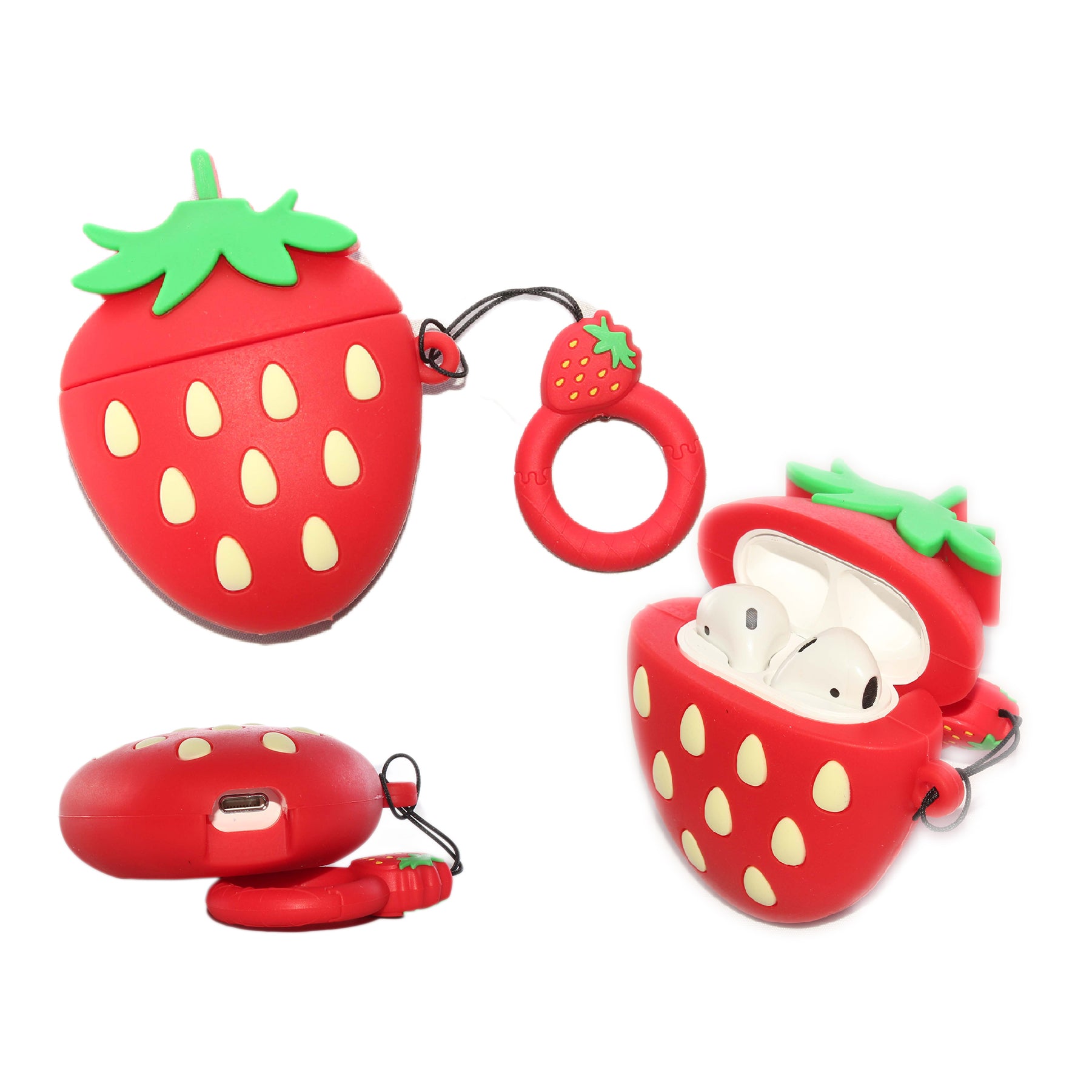 Air Pod 3D Silicone Case  Big STRAWBERRY