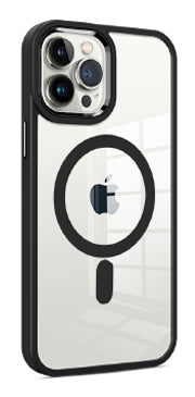 Black Frame Clear Case with Magnetic Compatibility for iPhone 14 Pro Max