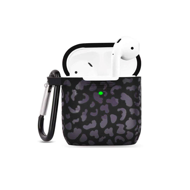 Black Leopard Air Pods Silicone Case Design