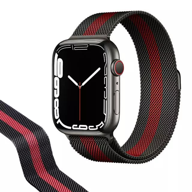 iWatch Metal Band 42"/44"/45"/49" Black - Red