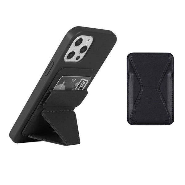 Black Wallet with Kickstand and Magnetic Compatible
