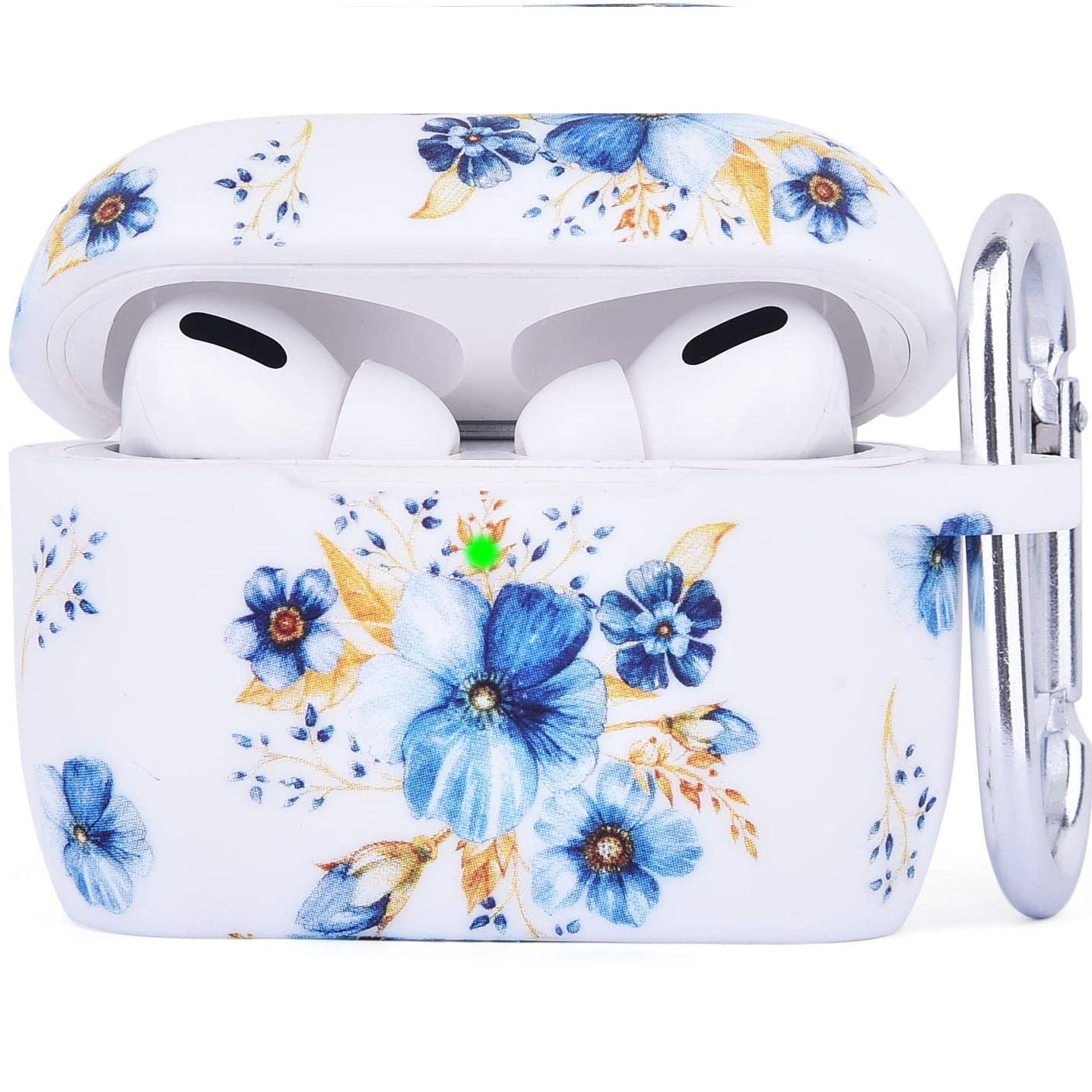 Blue Flower Design Air Pods PRO Silicone Case