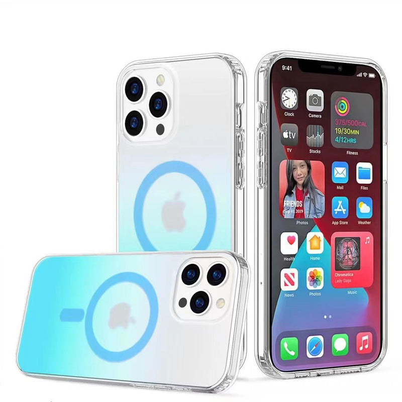Blue Gradient Case with Magnetic Compatibility for iPhone 14 Pro