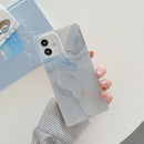 Square Case Blue Marble Design for iPhone 14 Pro Max