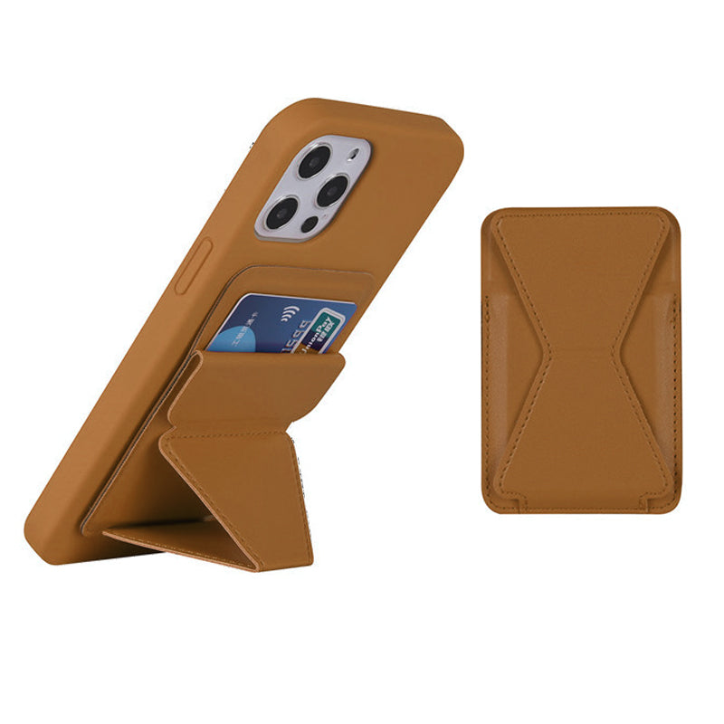 Brown Wallet with Kickstand and Magnetic Compatible