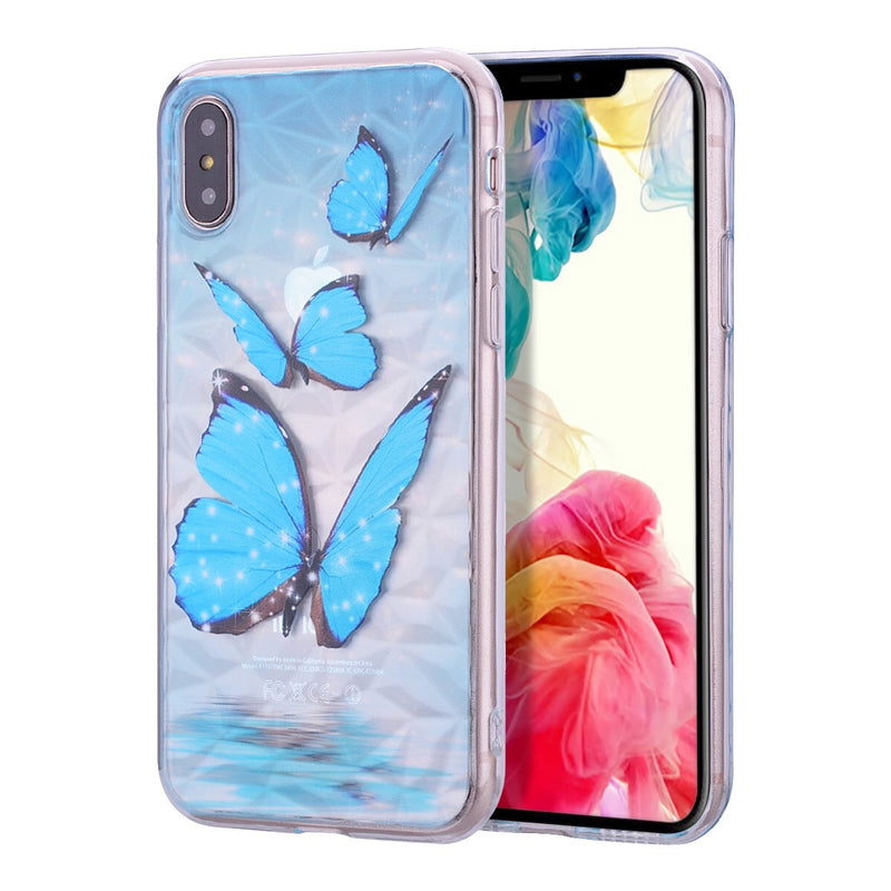 iPhone XR Design TPU Butterfly Blue