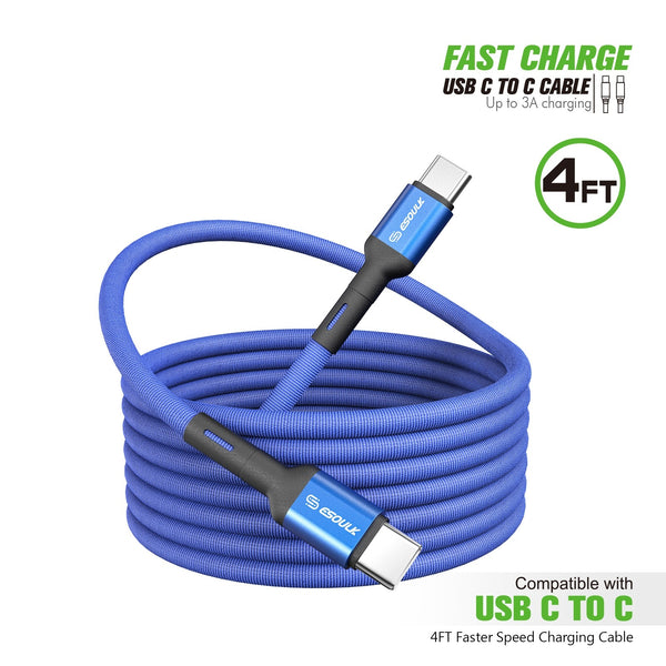 4FT FABRIC CABLE For C To C Blue