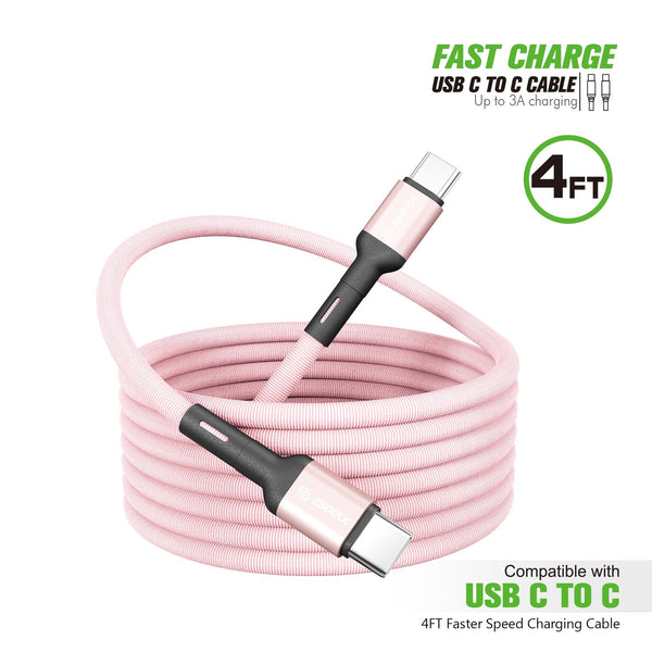 4FT FABRIC CABLE For C To C Pink