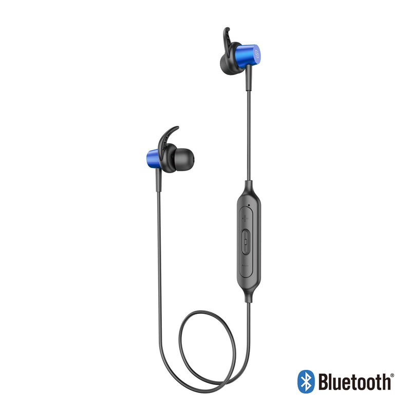 Blue Bluetooth Sport Headset Metal Shell With Magnet