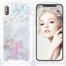 Silver iPhone XS MAX Heavy Duty Marble Case