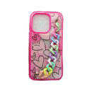 Pink Link Case Design with Hearts for iPhone 14 6.1 / 13