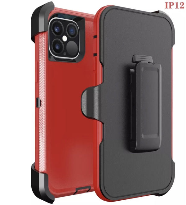 Red Black iPhone 12/12 Pro 6.1 Heavy Duty Case