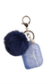 Fluffy Navy Blue Air Pods PRO Case Silicone Glittery With Keychain