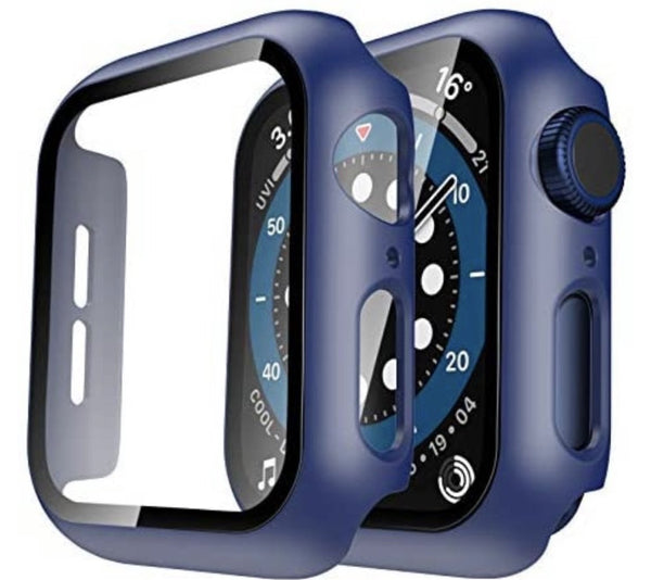 42mm Bumper case Navy for iWatch with tempered glass built in