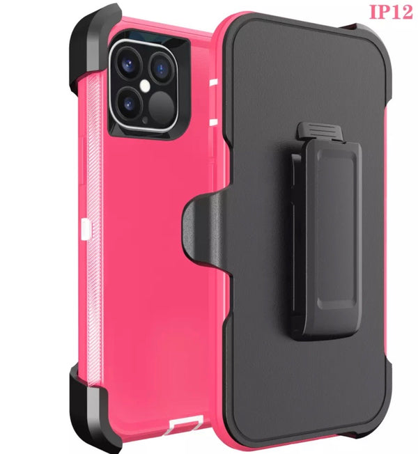 iPhone 12 5.4 Heavy Duty Case Pink White