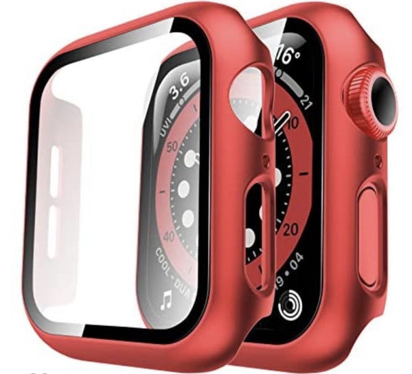 42mm Bumper case Red for iWatch with tempered glass built in
