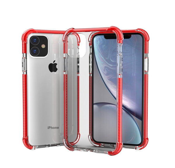 Red iPhone 12 PRO MAX 6.7 TPU Bumper Ultra Clear Back TPU Shockproof