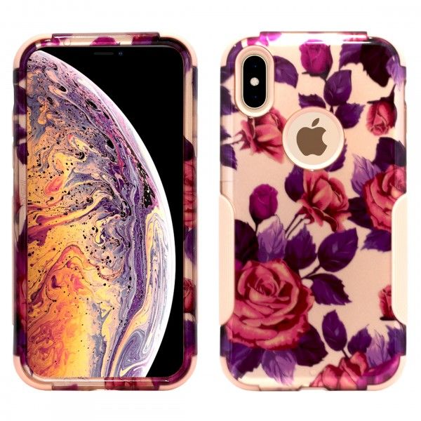 iPhone XS MAX Aries Design Roses Leaf Rose Gold