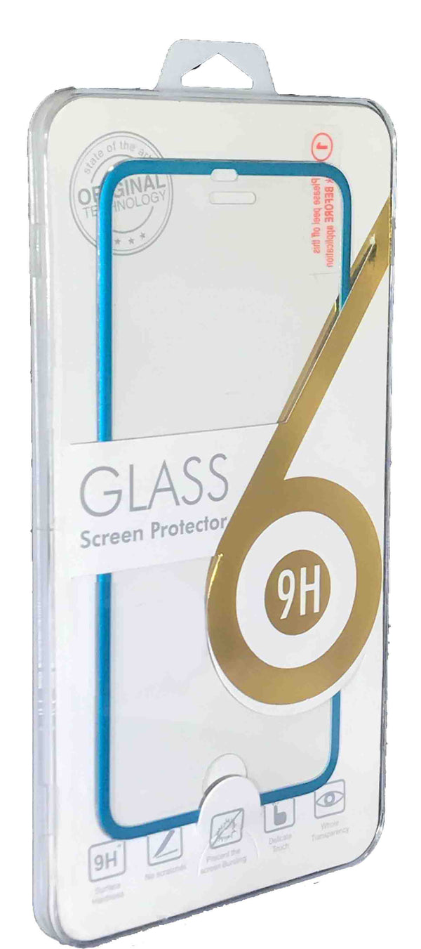 iPhone 8/7 Tempered Glass Metal Frame Blue