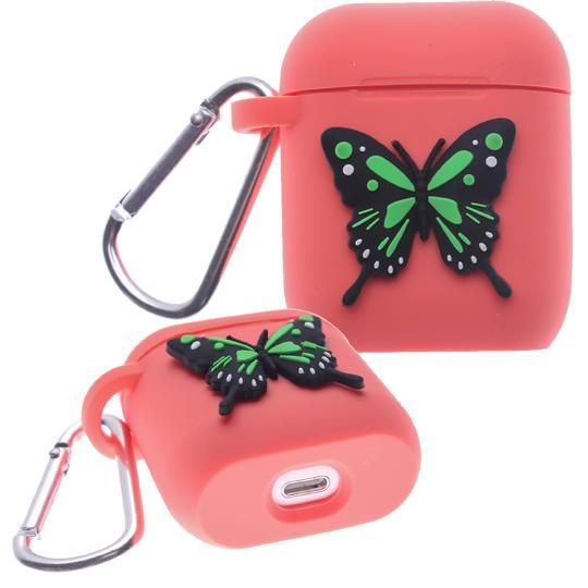 Red Butterfly Air Pod Silicone Case 2D Design