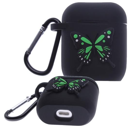 Black Butterfly Air Pod Silicone Case 2D Design