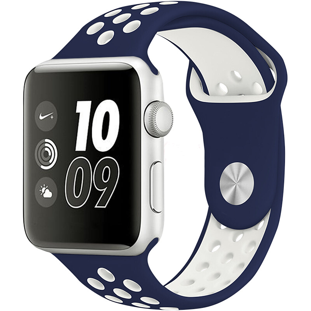 iWatch Sport Band 38"/40"/41" Navy Blue White