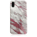 iPhone X/XS Marble Case Pink White Shiny Finish 3D Print