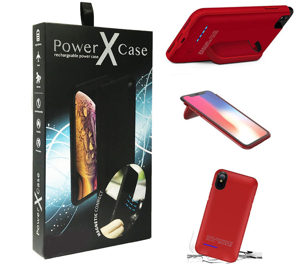iPhone XR POWER X Battery Case 4200mAh With Magnetic Kickstand Red
