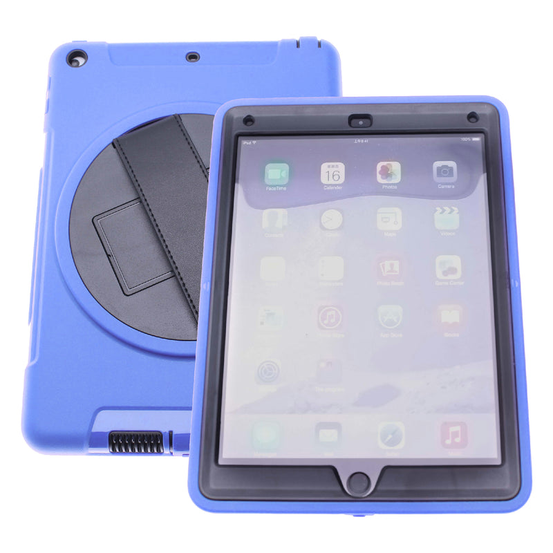 iPad Mini 1/2/3 Heavy Duty Case with Black Strap Blue