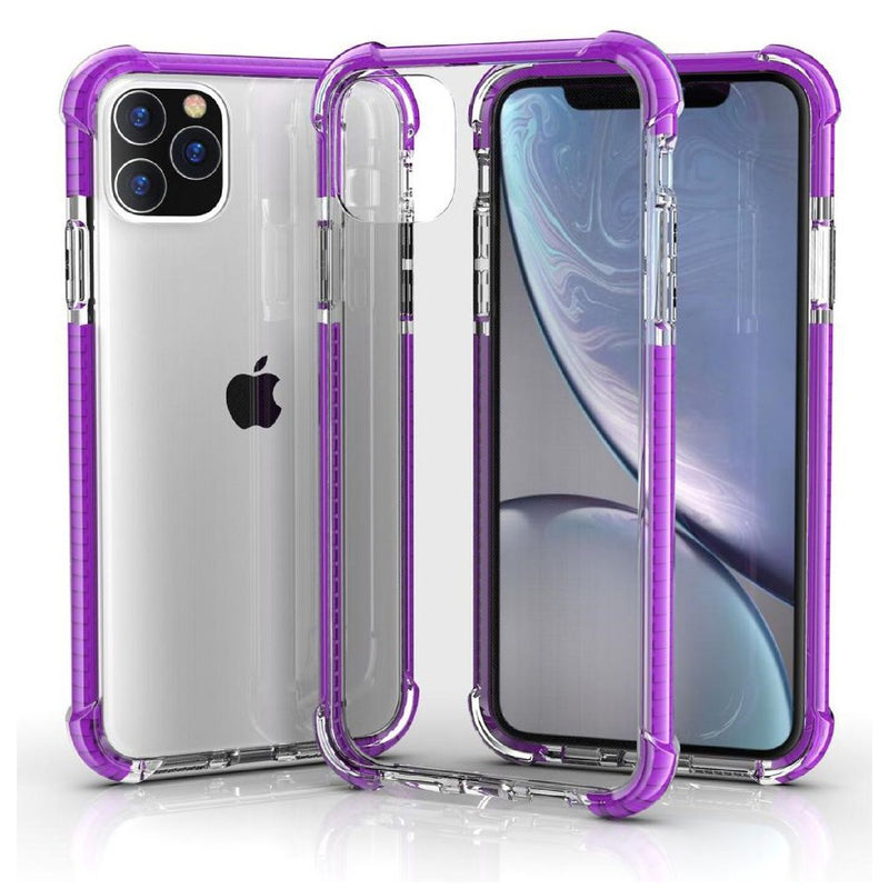 Purple iPhone 12 PRO MAX 6.7 TPU Bumper Ultra Clear Back TPU Shockproof