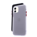 White TPU Frame Red Button Soft Texture iPhone 11