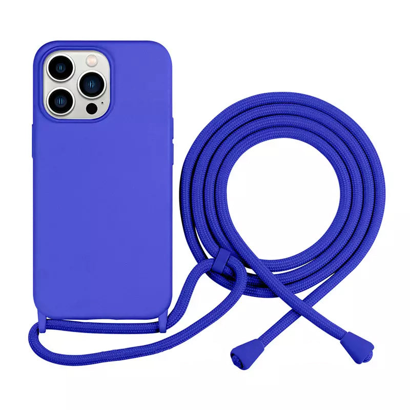 Blue TPU Case with Lanyard for iPhone 14 6.1 / iPhone 13